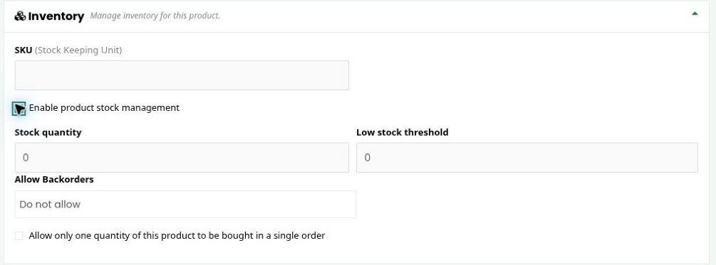 Inventory and stock example